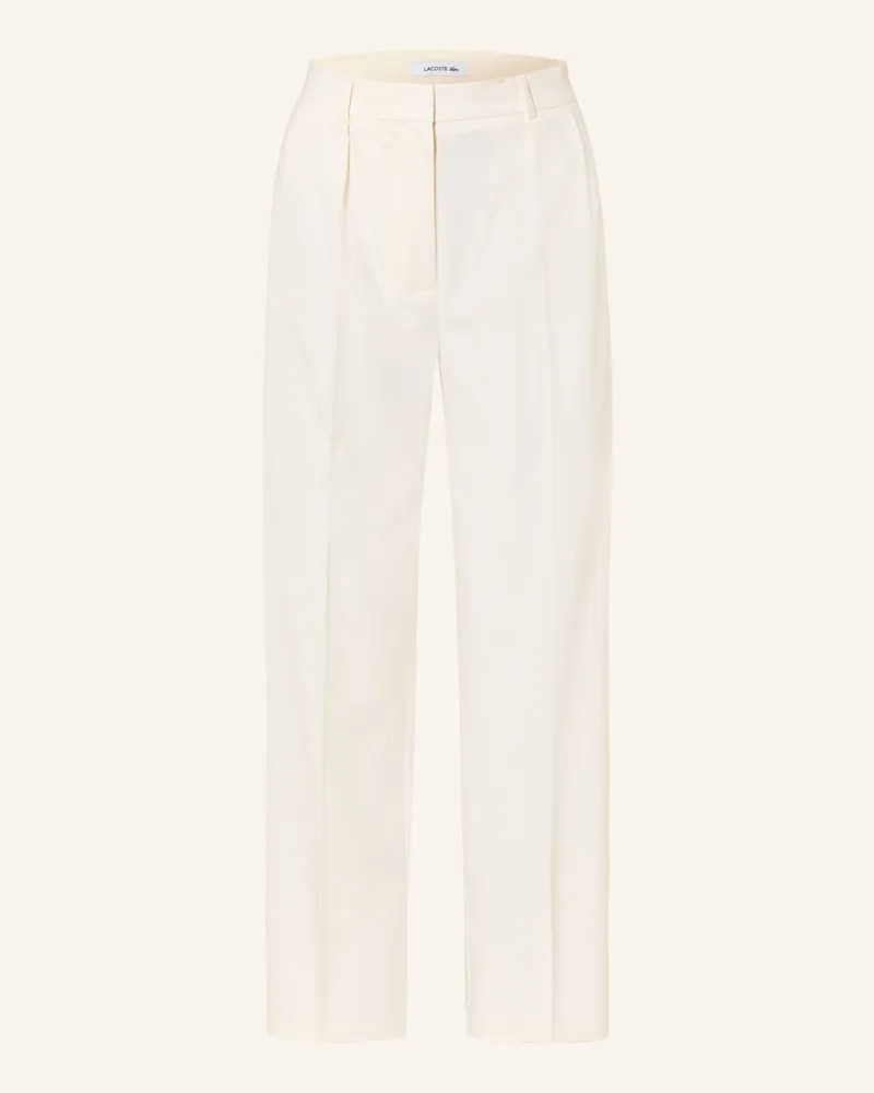 Lacoste Marlenehose aus Flanell Ecru