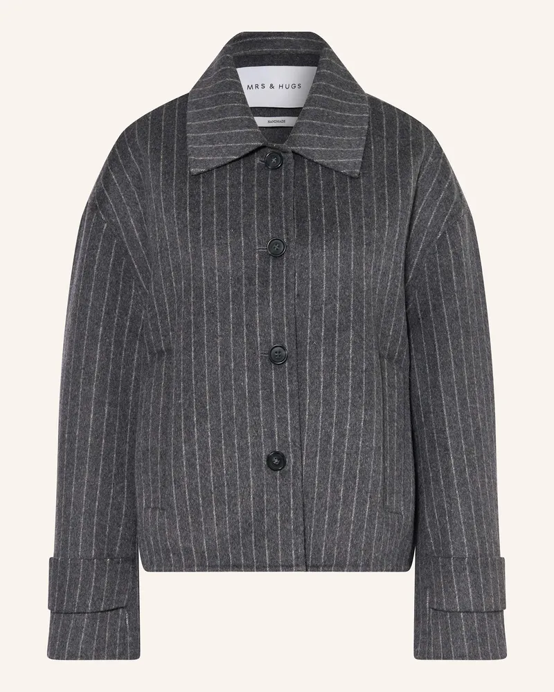 Mrs & HUGS Kastenjacke Dunkelgrau