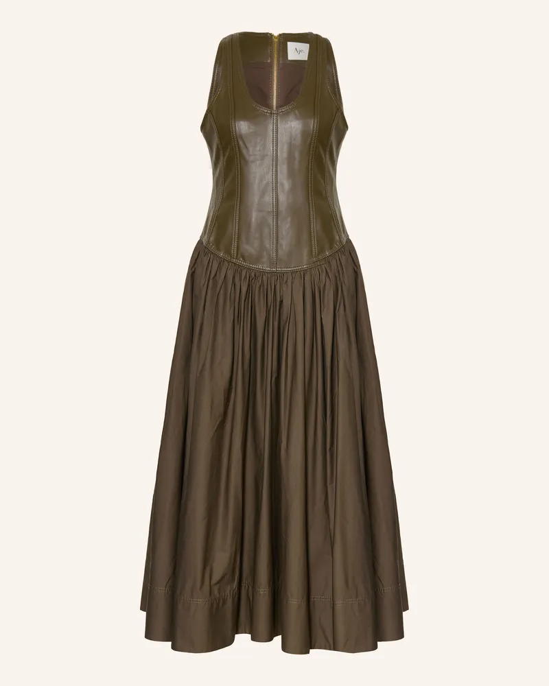 Aje. Kleid Zelia Im Materialmix gruen Khaki