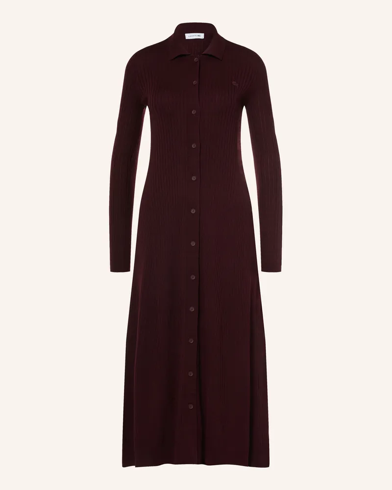 Lacoste Strick-Polokleid rot Dunkelrot