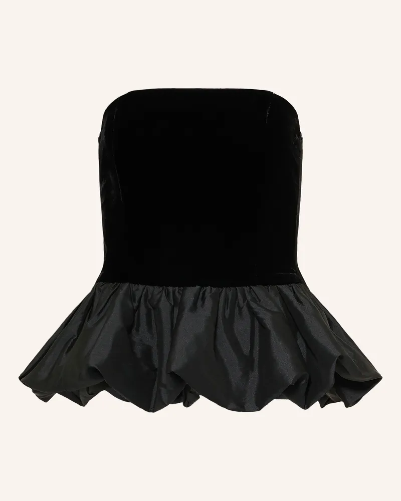 ROTATE Birger Christensen Off-Shoulder-Top Im Materialmix schwarz Schwarz