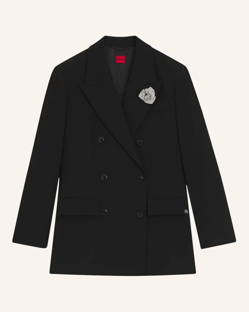 HUGO BOSS Blazer AMELORA Oversize Fit Schwarz