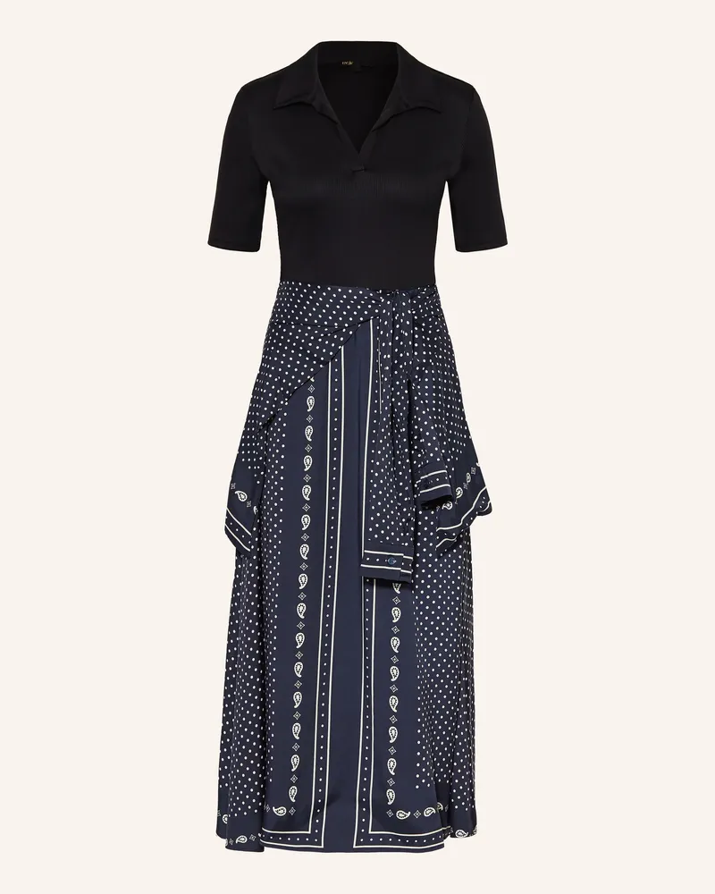 Maje Kleid Im Materialmix blau Schwarz