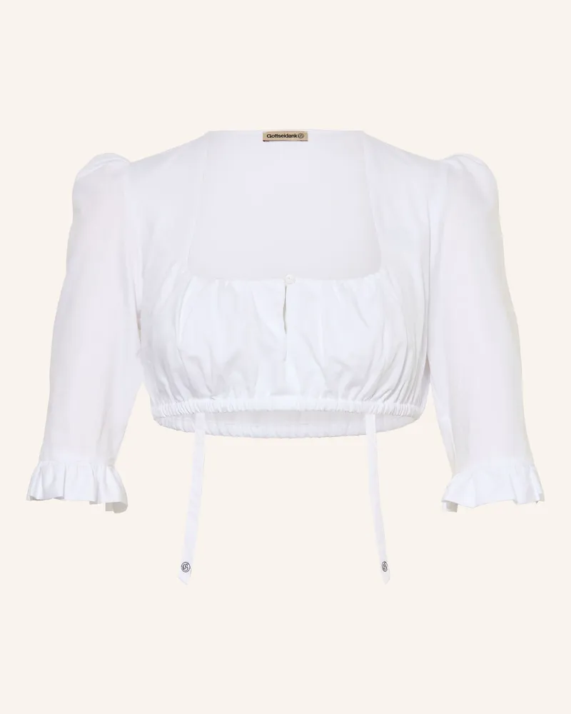 Gottseidank Dirndlbuse Gwendolyn Mit 3/4-Arm weiss Weiss