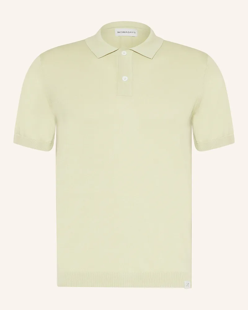 Nowadays Strick-Poloshirt mit Seide Hellgrün
