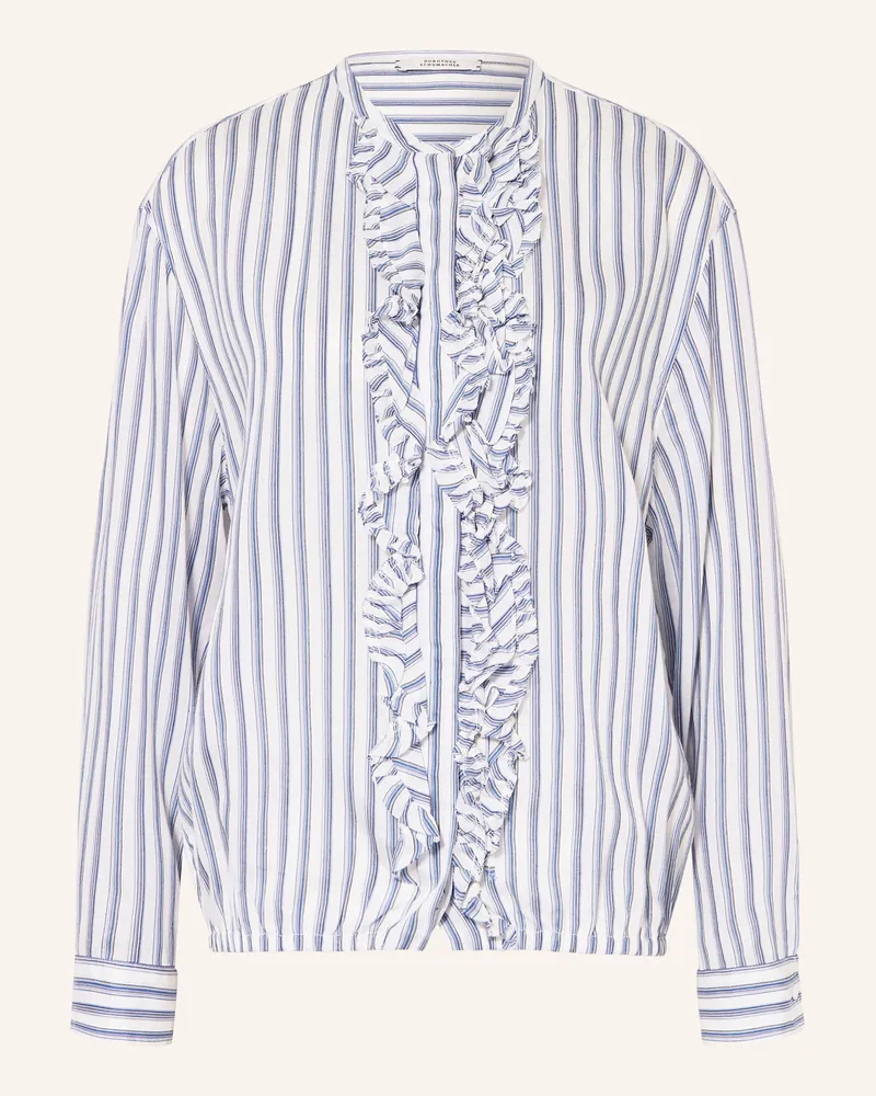 Dorothee Schumacher Blusenshirt COOL STRIPE mit Rüschen Blau