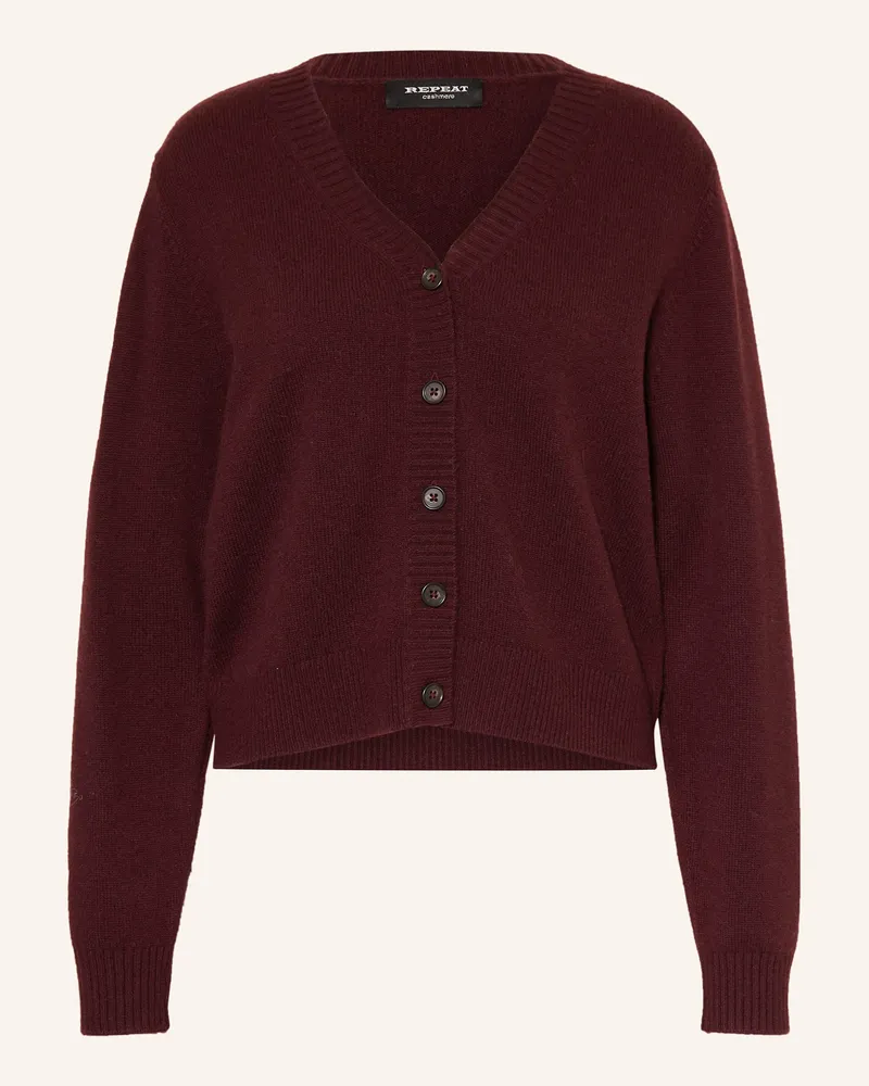 Repeat Strickjacke aus Cashmere Dunkelrot