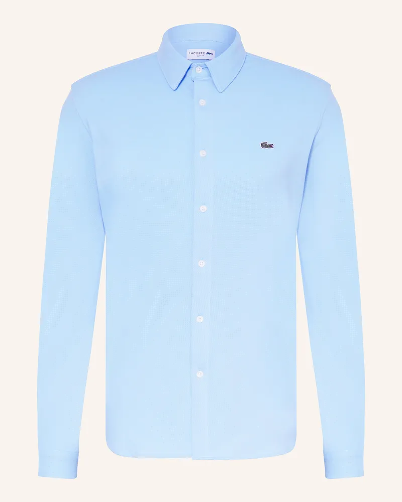 Lacoste Piqué-Hemd Slim Fit Hellblau