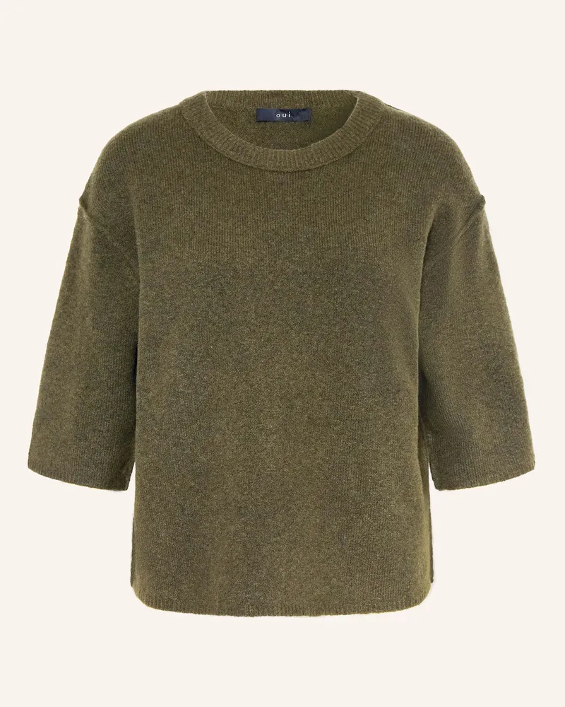 Oui  Pullover mit 3/4-Arm Oliv