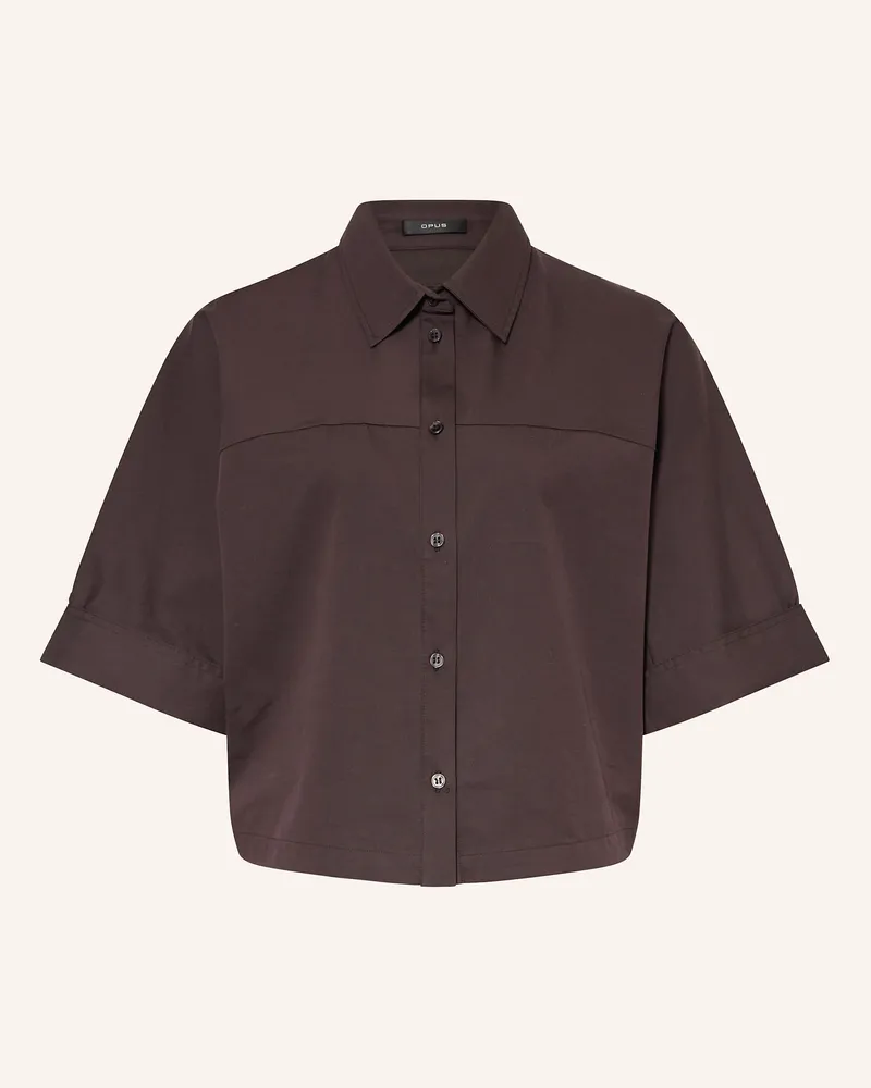 OPUS Hemdbluse FREPPY mit 3/4-Arm Dunkelbraun