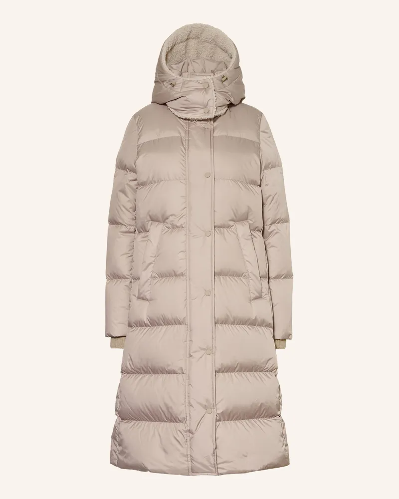 Marc O'Polo Daunenmantel Mit Abnehmbarer Kapuze Und Kunstfell beige Taupe