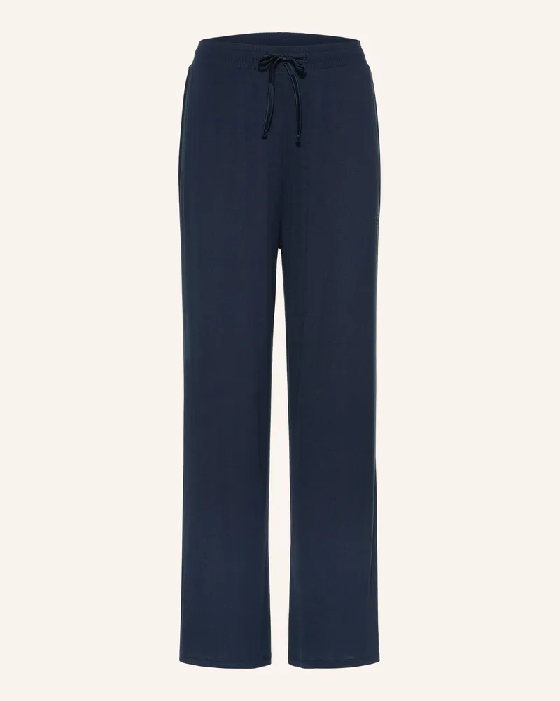 HUGO BOSS Schlafhose Shiny blau Dunkelblau