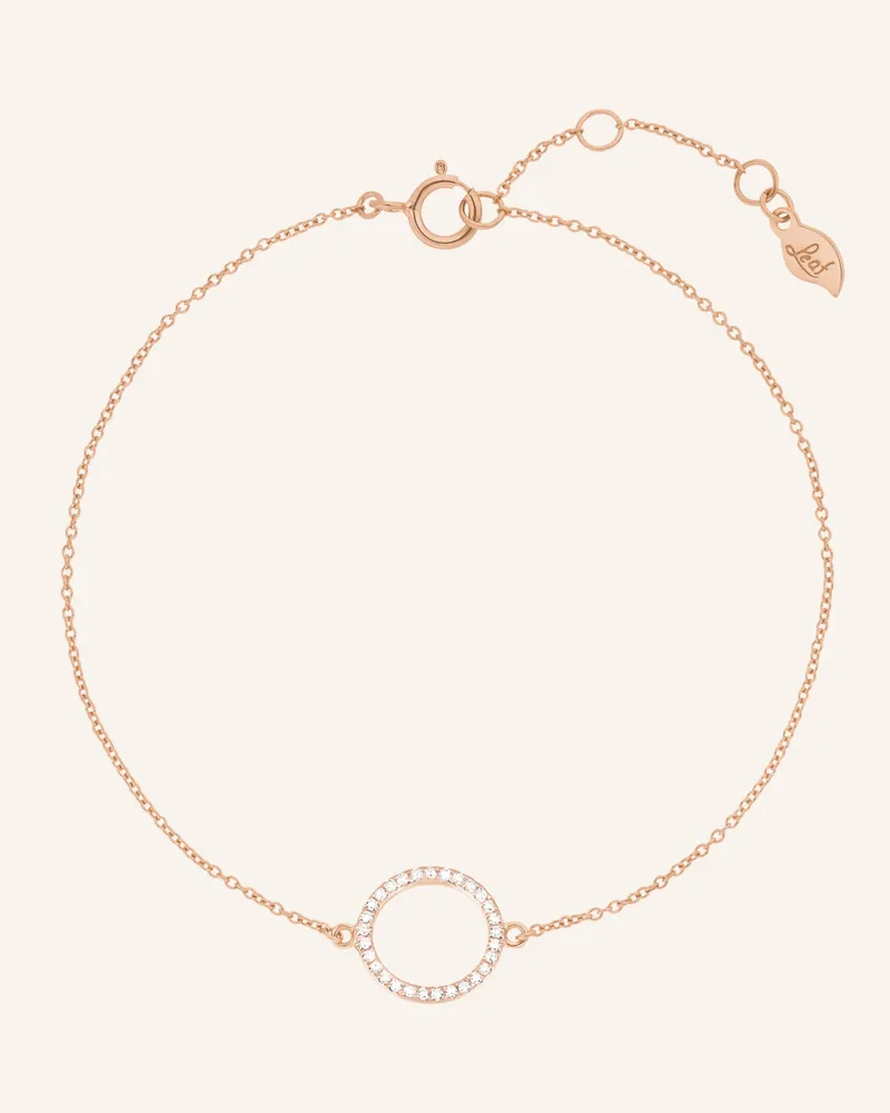 Leaf Armband CIRCLE aus 18 Karat Roségold mit Diamanten Roségold