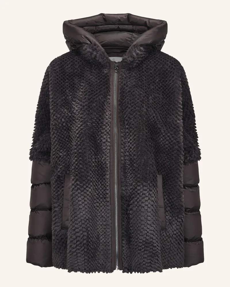 Milestone Kunstfell-Jacke Mswega Mit Abnehmbarer Kapuze braun Dunkelbraun