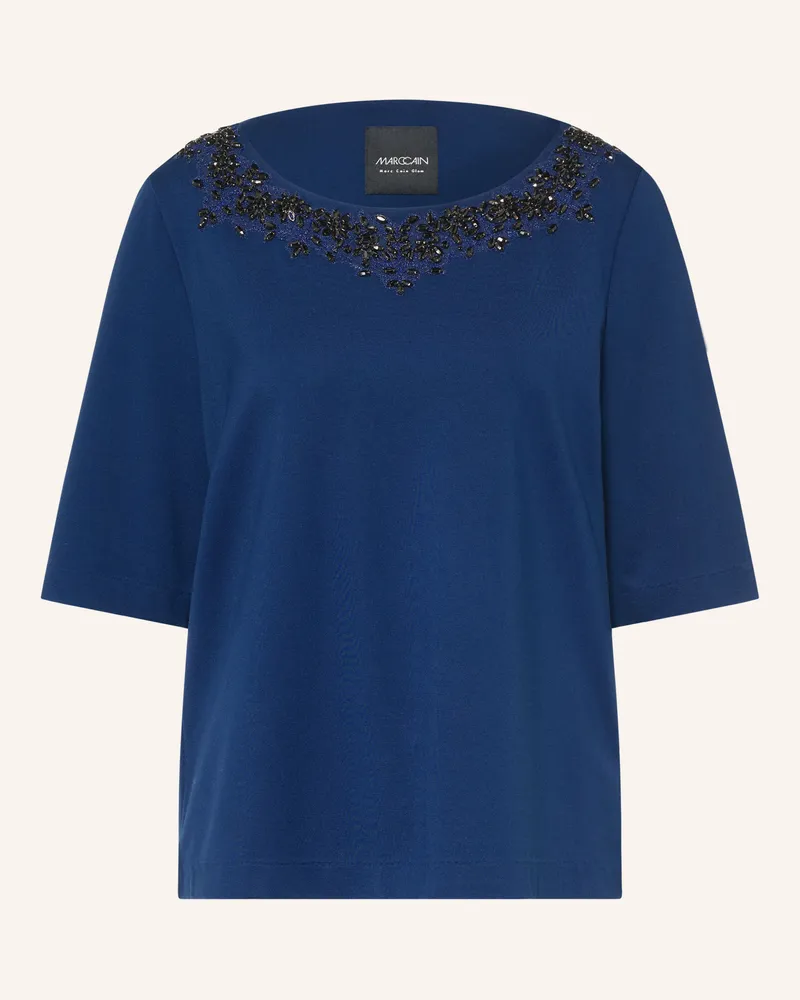 Marc Cain Shirt Mit 3/4-Arm Und Schmucksteinen blau 393