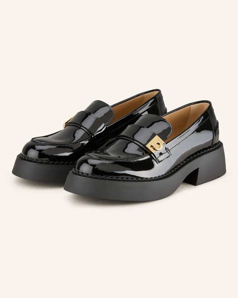 Ferragamo Lack-Loafer Caminia schwarz Schwarz