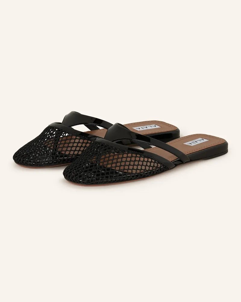 Alaïa Pantoletten Schwarz