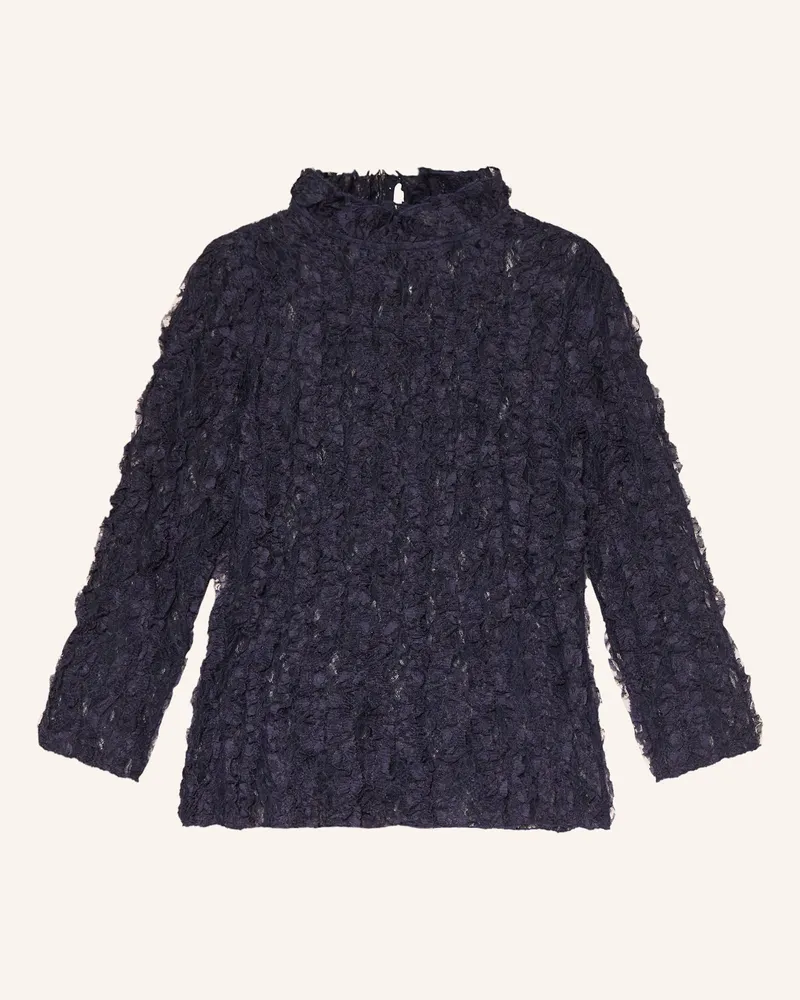 Rich&Royal Spitzenbluse mit Rüschen Dunkelblau