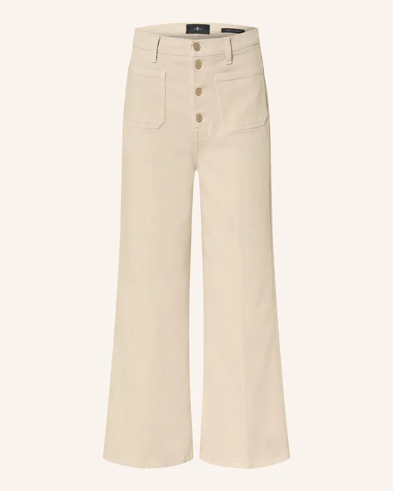 7 for all mankind Flared Jeans ULTRA HIGH RISE CROPPED JO Creme