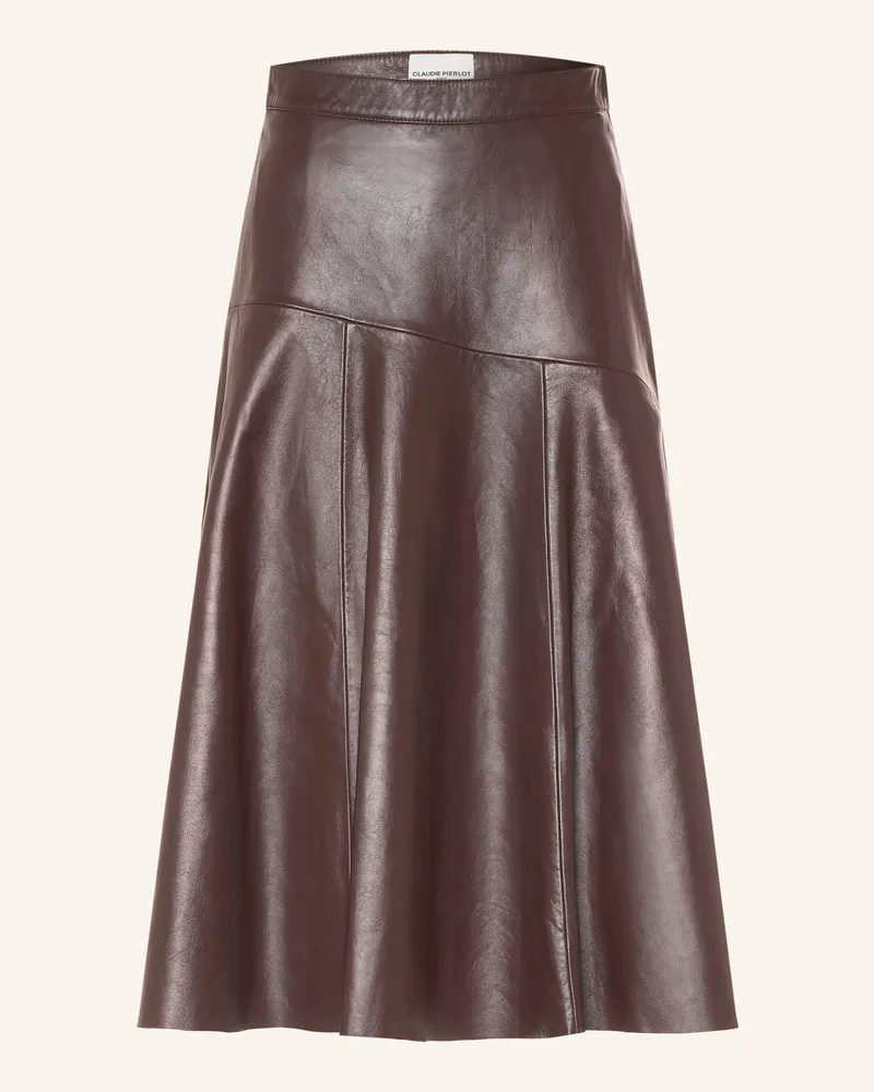 Claudie Pierlot Lederrock rot Dunkelrot