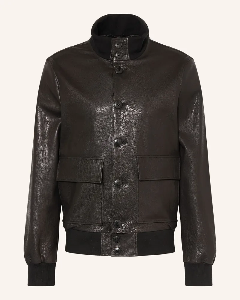 Manzoni 24 Lederblouson Schwarz