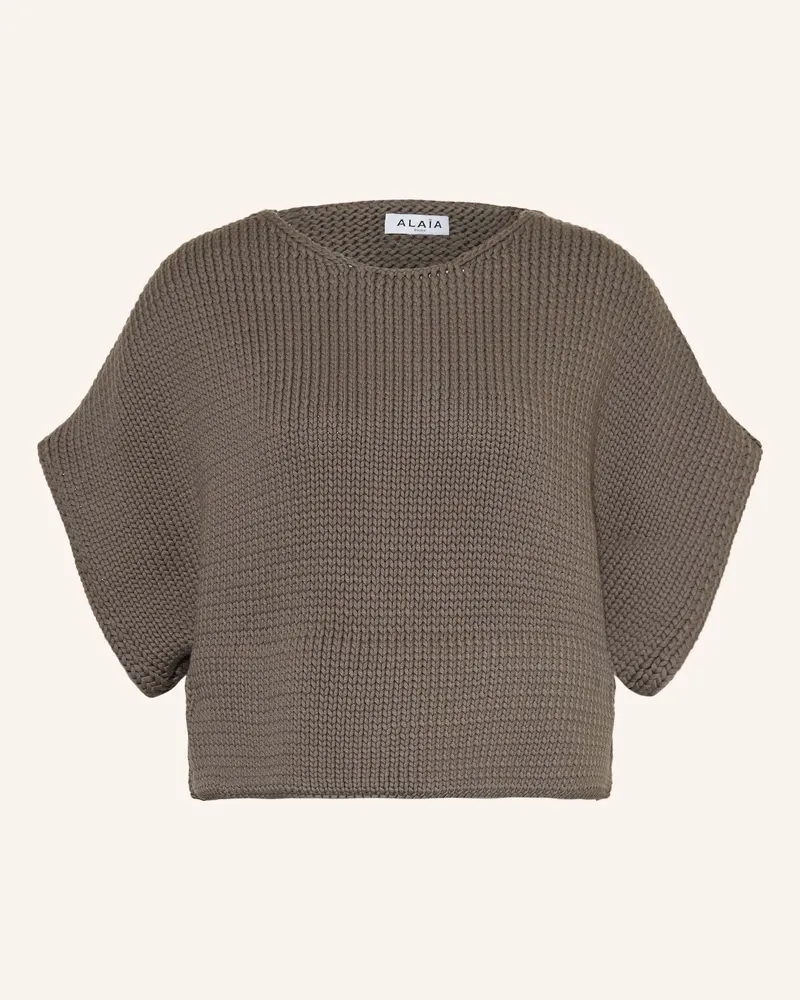 Alaïa Strickshirt braun Taupe