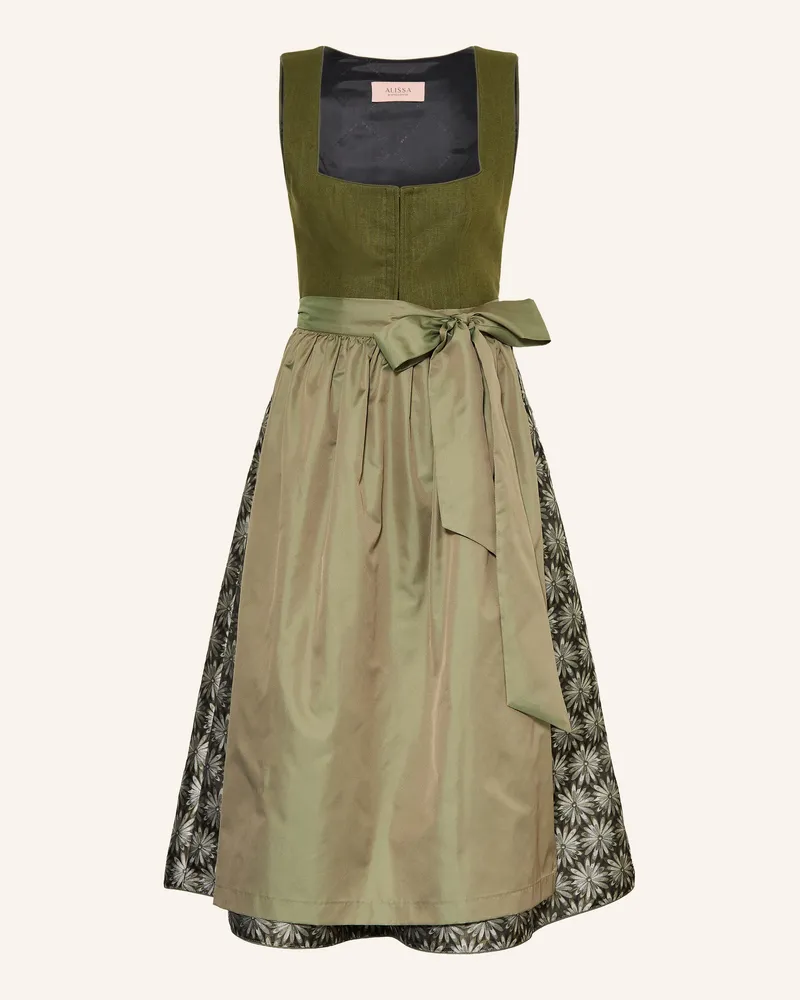 KINGA MATHE Dirndl Ida Aus Leinen gruen Oliv