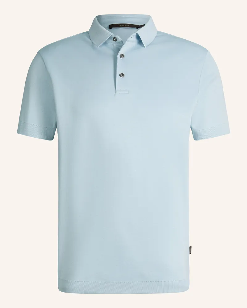 windsor. Jersey-Poloshirt blau Hellblau