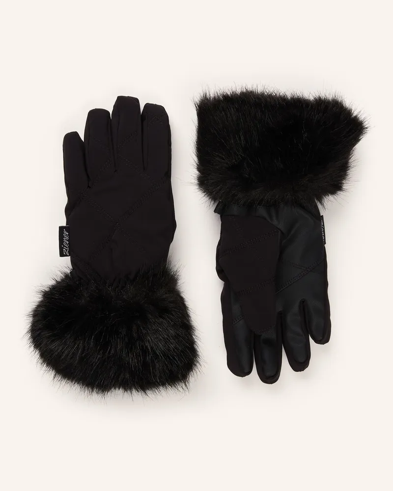 Ziener Skihandschuhe Kwinz-Z Mit Kunstpelz schwarz Schwarz