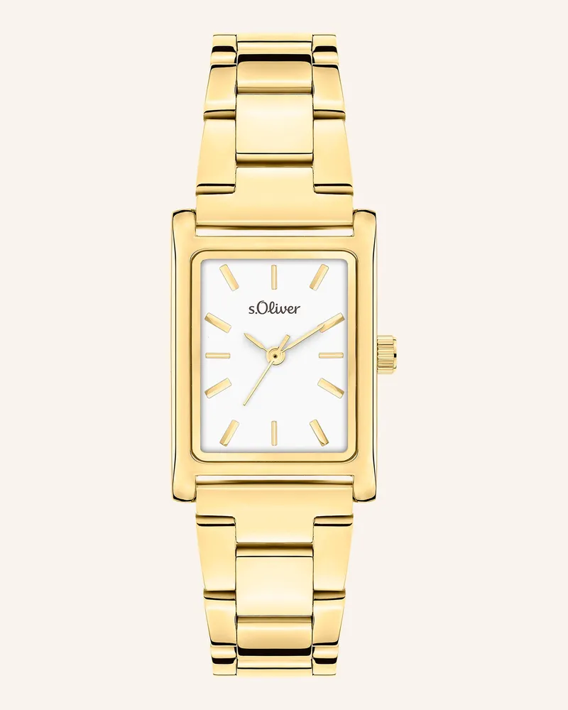 S.Oliver Armbanduhr  aus  Edelstahl Gold