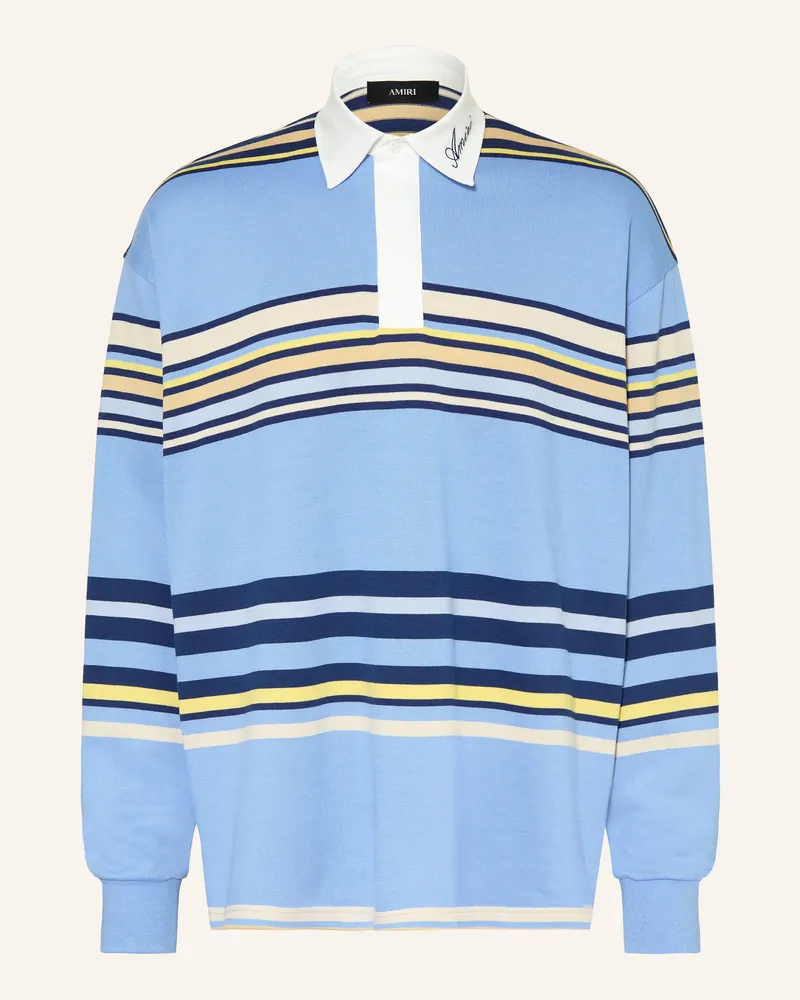 Amiri Strick-Poloshirt blau Hellblau