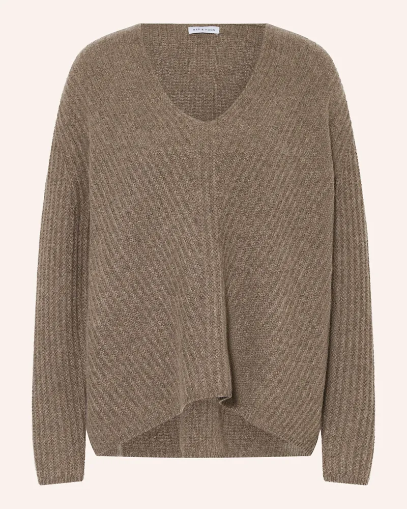 Mrs & HUGS Cashmere-Pullover Taupe