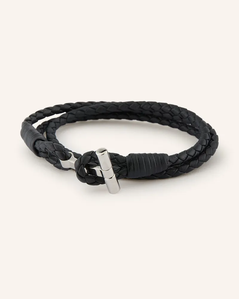 Tom Ford Lederarmband schwarz Schwarz
