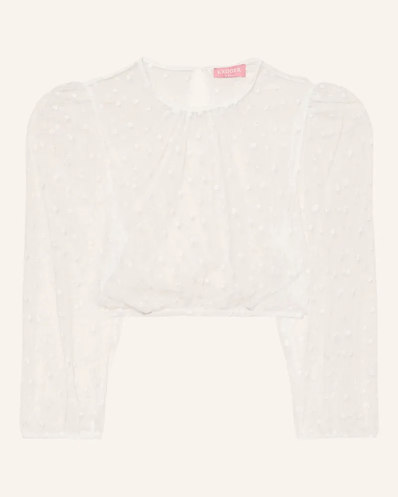 Krüger Dirndlbluse Mette Aus Mesh Mit 3/4-Arm weiss Ecru