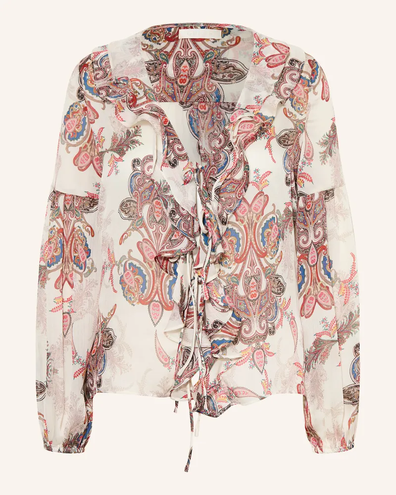 Guess Bluse Emy Mit Volants rosa Creme