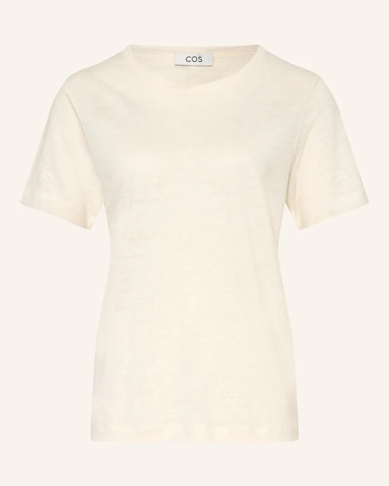 COS T-Shirt Aus Leinen weiss Creme