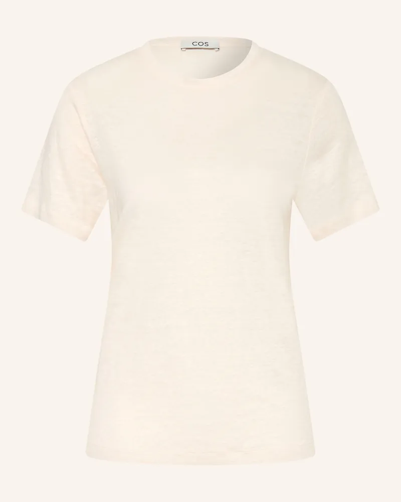 COS T-Shirt Aus Leinen weiss Creme