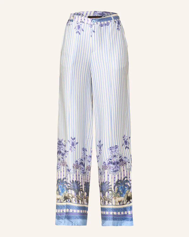 Miss Goodlife Marlenehose aus Satin Hellblau