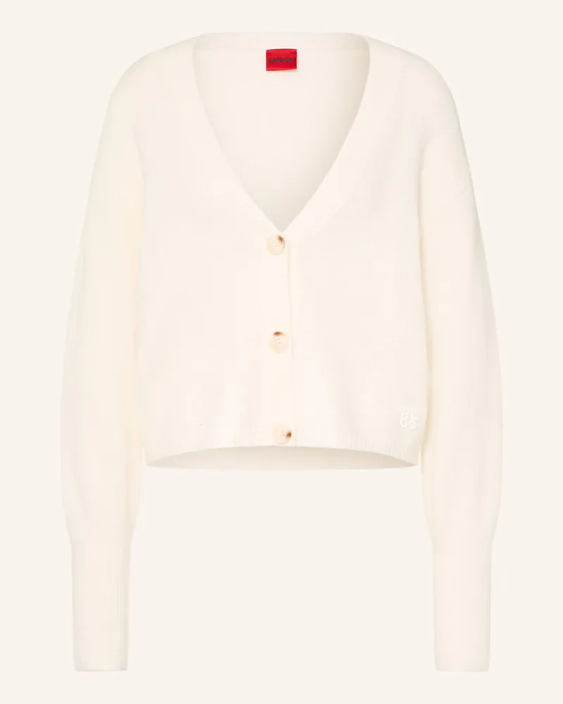 HUGO BOSS Strickjacke Sirala weiss Ecru