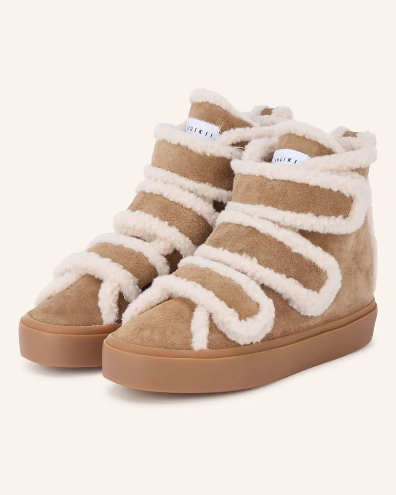 INUIKII Hightop-Sneaker Shearling Velcro Wedge beige Beige
