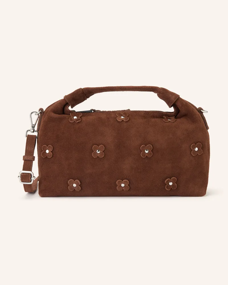 NÚNOO Handtasche Dandy Mit Nieten braun Dunkelbraun