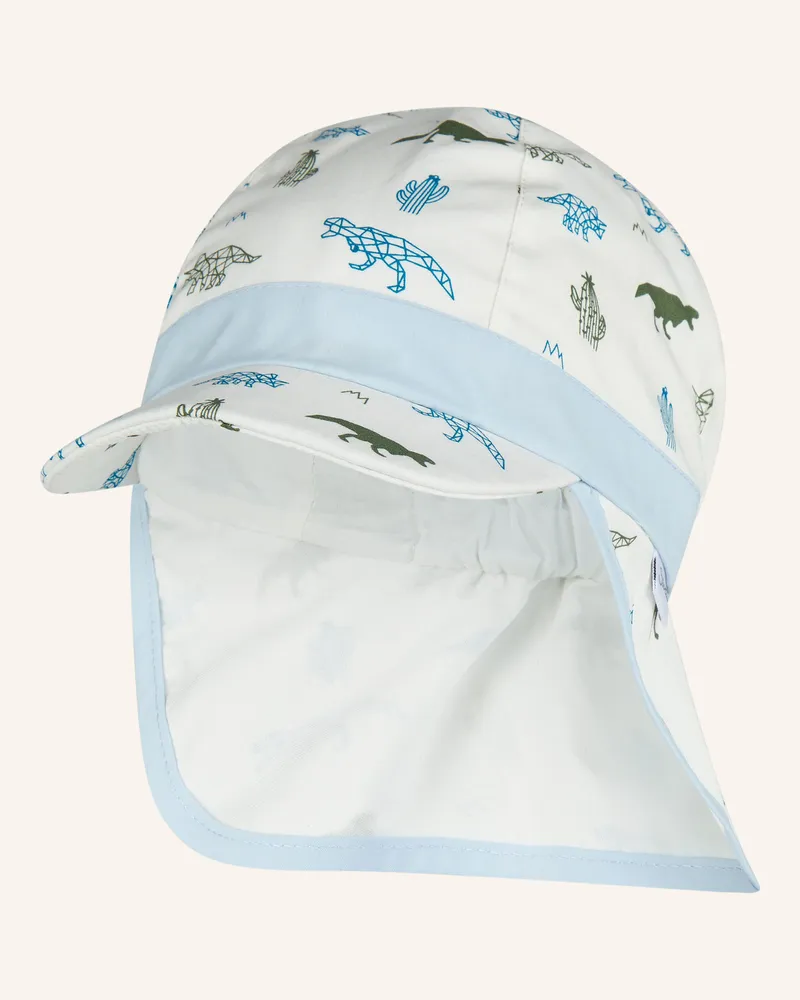 Sterntaler Schirmmütze Mit Nackenschutz Saurier weiss Weiss