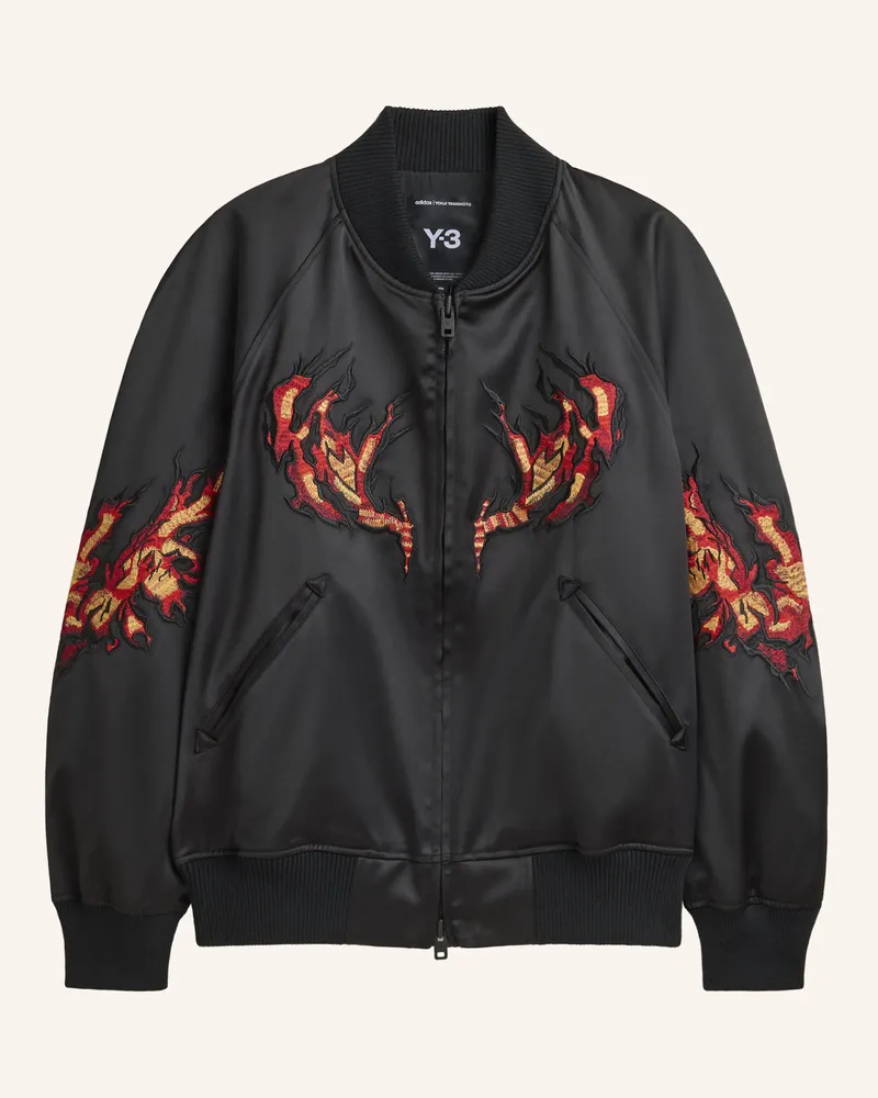 Y-3 Y-3 Embroidered Graphic Satin Souvenir Jacket schwarz Schwarz