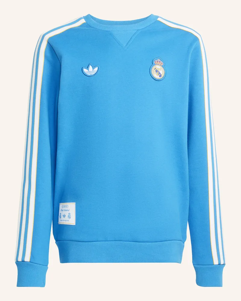 adidas REAL MADRID TERRACE ICONS SWEATSHIRT KINDER Blau