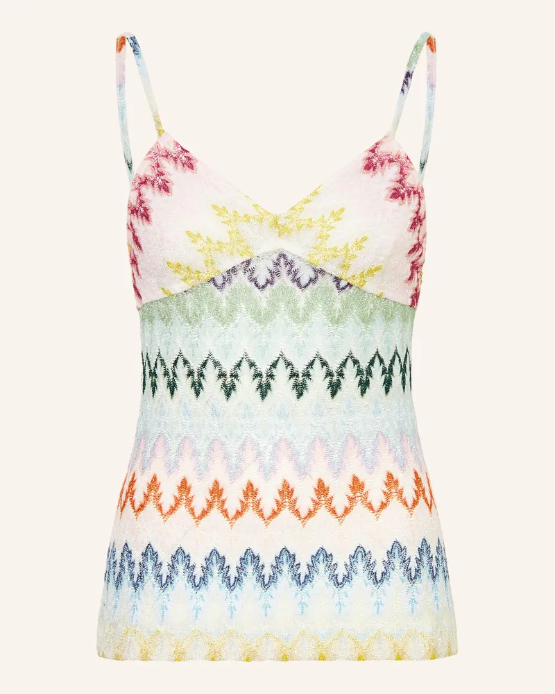 Missoni Stricktop Mit Glitzergarn weiss Weiss