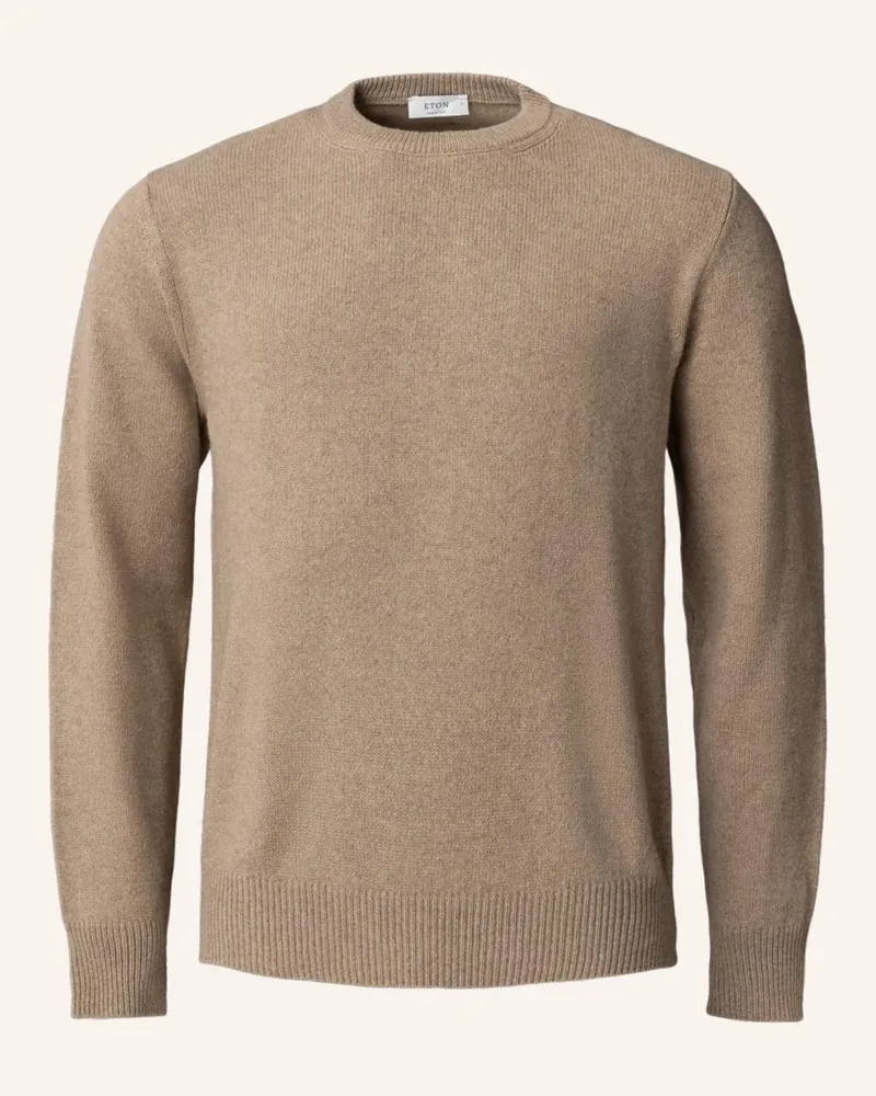 Eton Rundhalsausschnitt Kaschmirstrick Beige