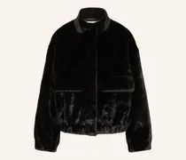 Kunstfell-Jacke Paros schwarz