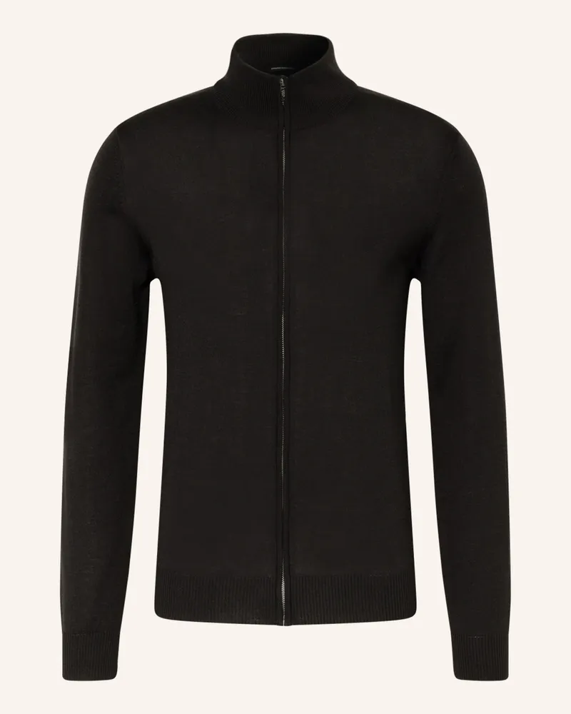 JOOP! Strickjacke Davis Aus Merinowolle schwarz Schwarz
