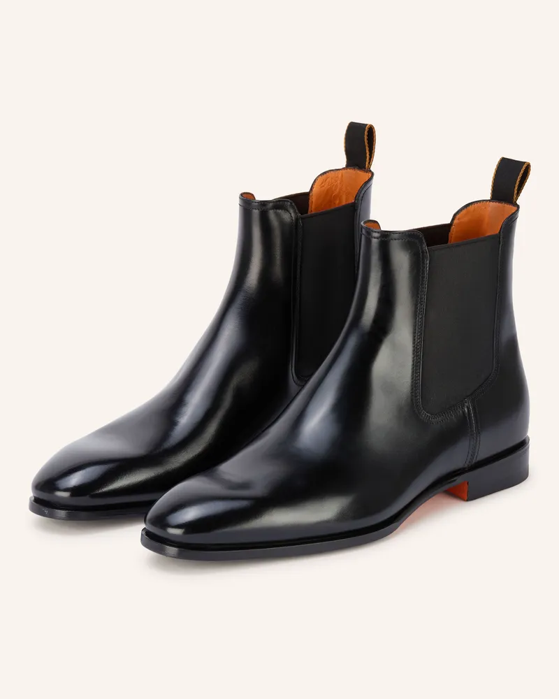 Santoni Chelsea-Boots Archeboot schwarz Schwarz