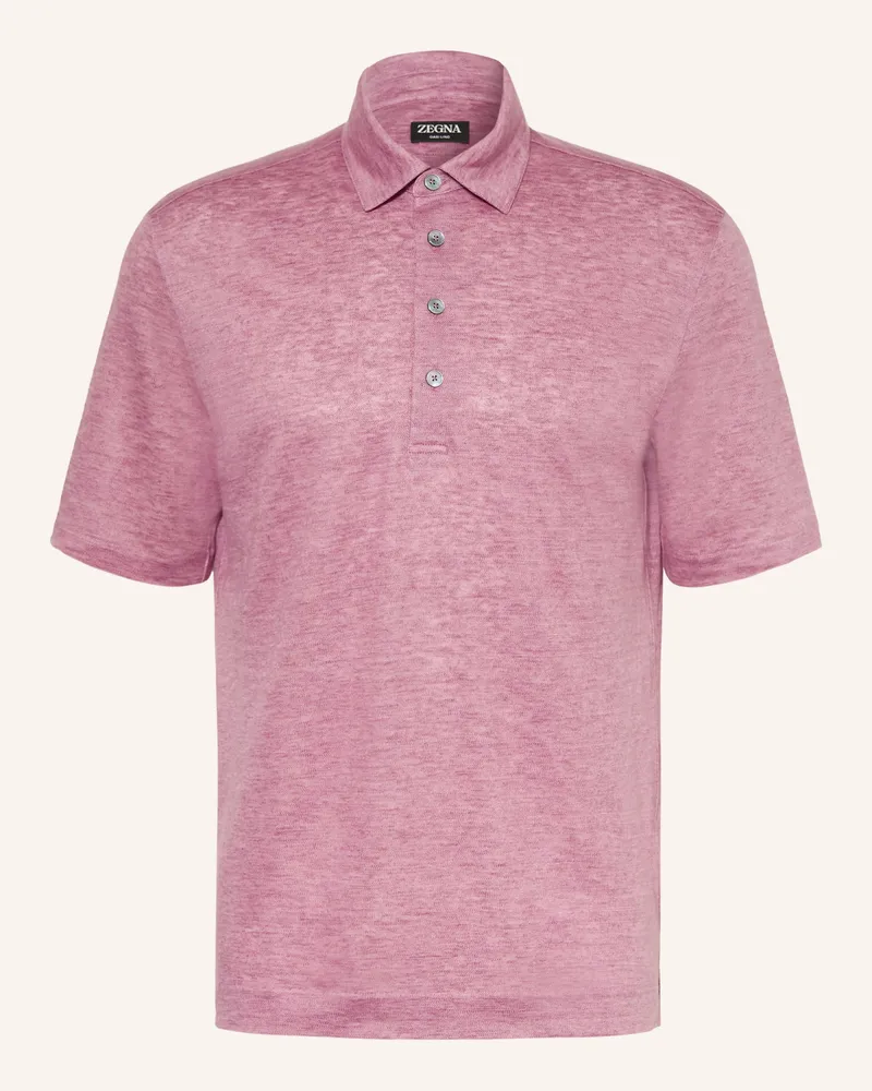Ermenegildo Zegna Jersey-Poloshirt Aus Leinen rosa Helllila